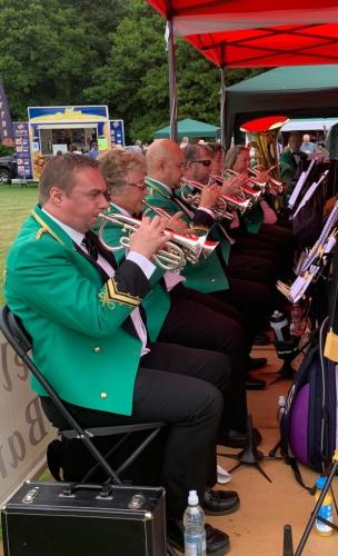 Driffield Show 2021 cornet back row players Driffield Silver Band